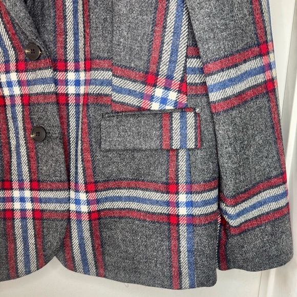 BODEN Heritage Vintage Tweed Gray Wool Plaid Blazer Women’s U.S. 16 Preppy EUC - Picture 5 of 9
